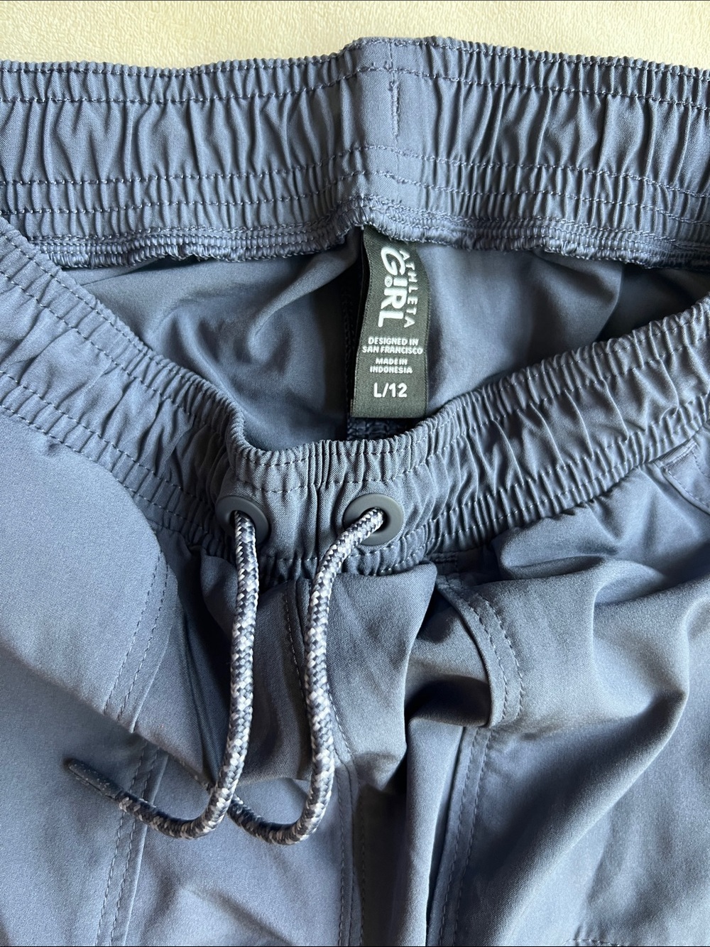 Athleta Girl blue Drawstring Jogger track pants unlined size 12 - Picture 2 of 6